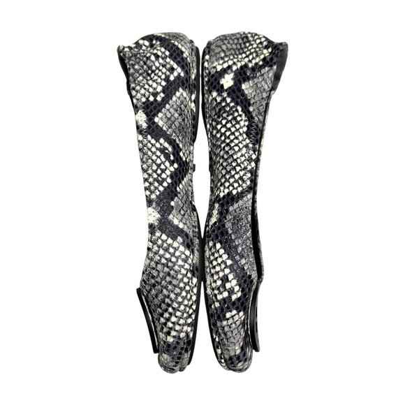 Tory Burch Tri Color Python Embossed Leather Minnie Flats Size 8.5 Animal Print - Picture 8 of 16